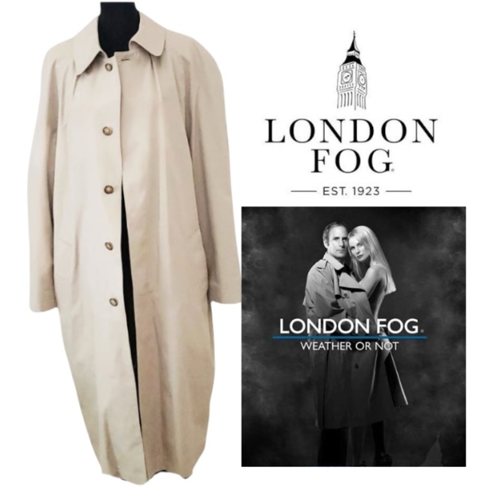 When the Coat is the Outfit. London Fog Classic Beige Trench Coat, Size 44 Long